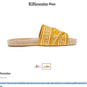 BCBGeneration Maya Yellow/White Espadrille Sandal Size 8